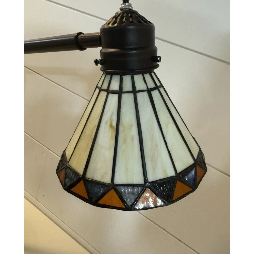 Tiffany Stained Glass Craftsman Craftsmen Style Gooseneck Lamp